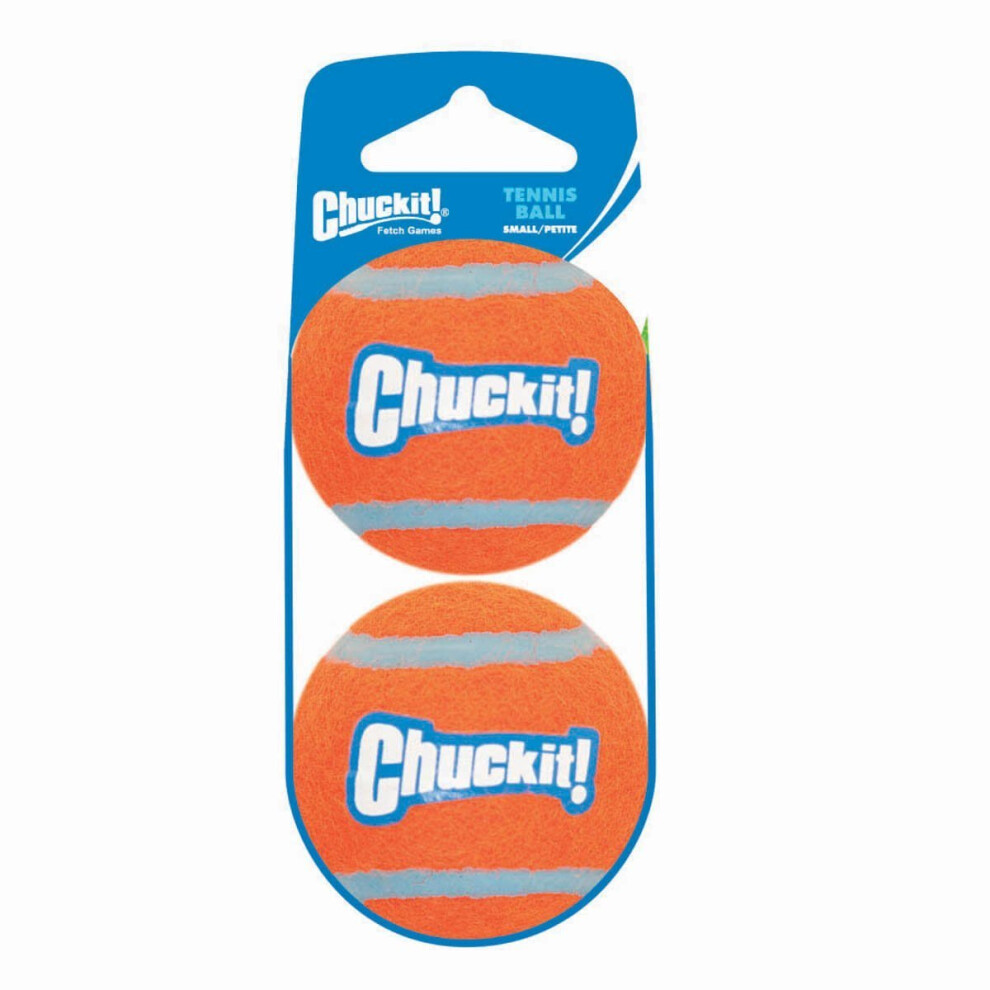 Chuckit TENNIS BALL Dog Toy Fetch Small 2 pack High Visibility 2 inch