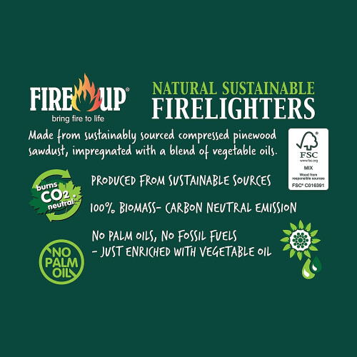 FIRE UP Natural Sustainable Firelighters, Box of 200 1