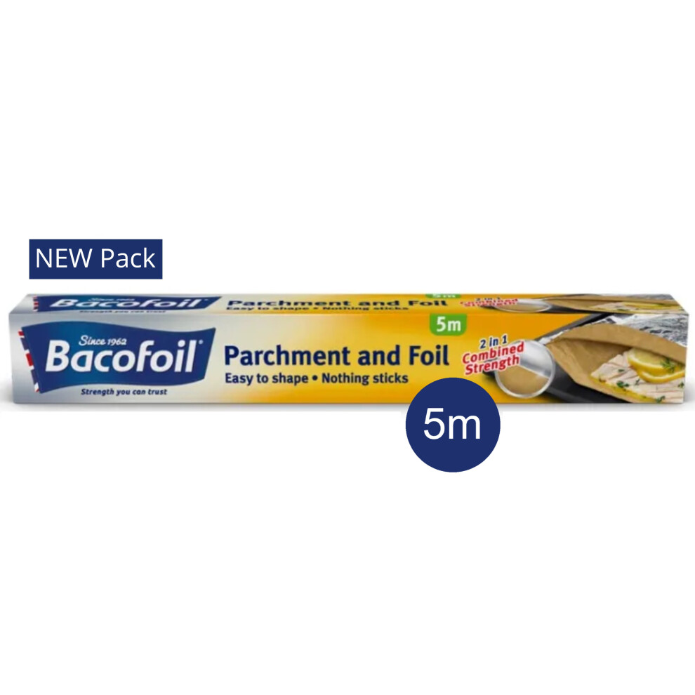Bacofoil 2 In 1 Parchment & Aluminium Foil│For Cooking/Baking/Roasting
