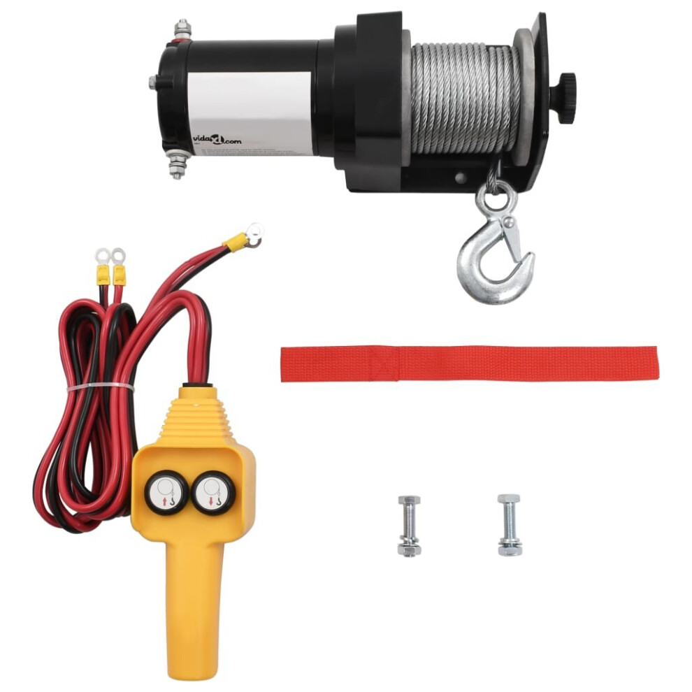 vidaXL Electric Winch 907kg 12V Wire Remote Control Lift Hoist Truck Trailer