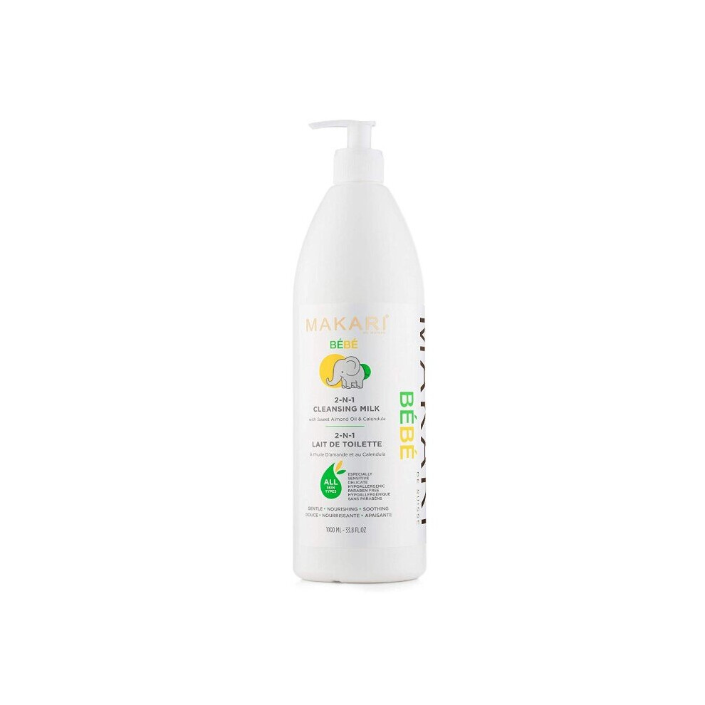 Bebe Cleansing Milk Bath Wash 33.8 Oz / 1000 Ml Makari