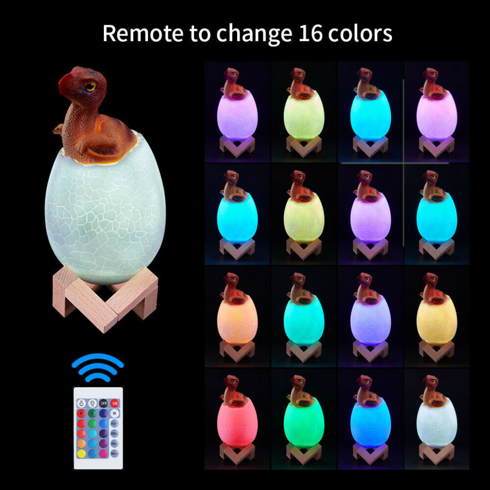 Ranpo Oviraptor Dinosaur Egg Led Night Lights 16 Colors Table Lamp