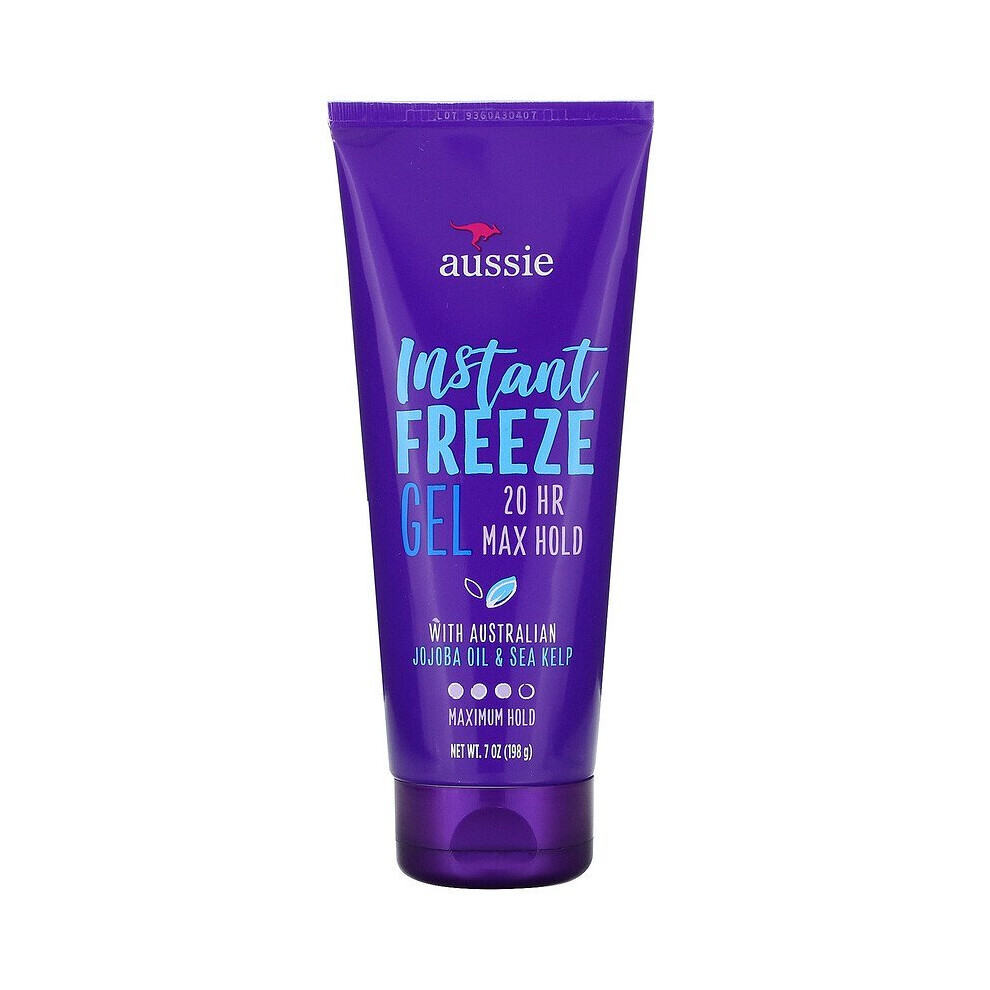 Aussie, Instant Freeze Gel, Australian Jojoba Oil & Sea Kelp, Maximum Hold