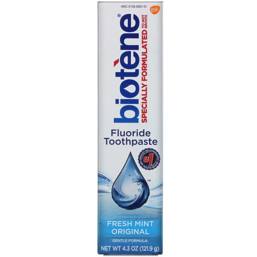 Biotene Dental Products, Fluoride Toothpaste, Fresh Mint Original, 121.9g