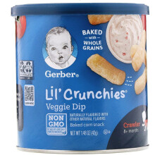 Gerber, Snacks für Babys, Lil' Crunchies, Gebackener Getreide-Snack, ab 8 Monaten, Gemüse-Dip, 1,48 Unzen (42 g)