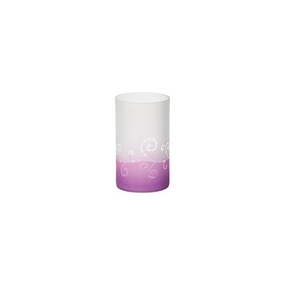 Yankee Candle Purple Scrolls Frosted Glass Jar Holder