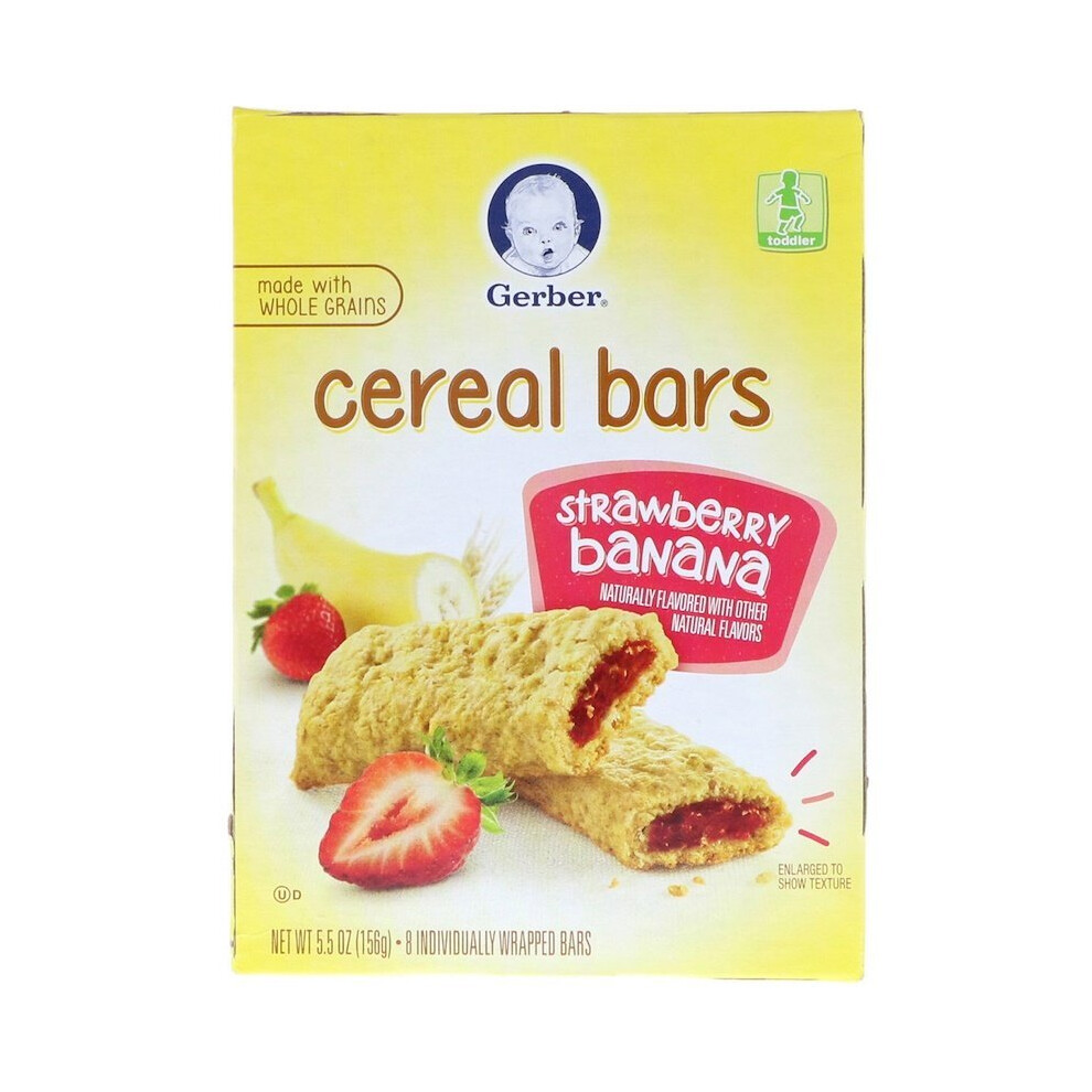 Gerber, 8 Soft Baked Grain Bars, 12+ Months, Strawberry Banana