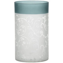 Yankee Candle Teal Vine Frosted Glass Jar Holder