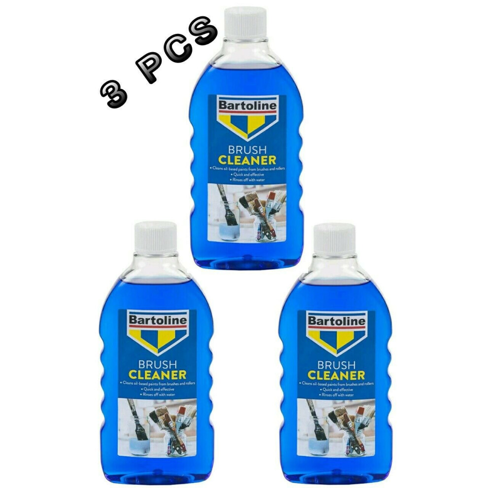 3 PCS BRUSH ROLLER CLEANER FROM OIL BASED PAINTS QUICK WATER SOLUBLE LIQUID EASY, QUICK AND EFFECTIVE CLEANING 500ML EACH