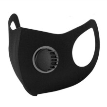 Zwart herbruikbaar gezichtsmasker voor volwassenen met luchtfilterventiel