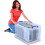 Really Useful Useful Box 84litre Plastic Storage Box Clear Complete Securing Handles 2