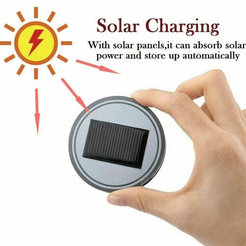 Ranpo Solar Powered LED Car Cup Coaster Auto Mat Pad Holder Lights 2