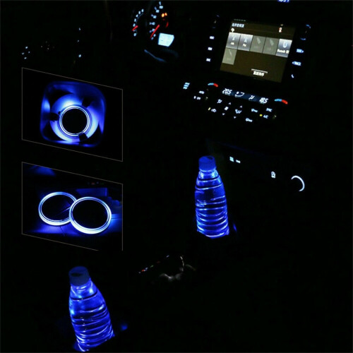 Ranpo Solar Powered LED Car Cup Coaster Auto Mat Pad Holder Lights 1