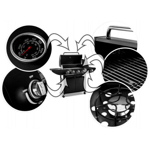 Gasbrenner Grill BBQ | 4+1 Brenner Barbecue Grill 1