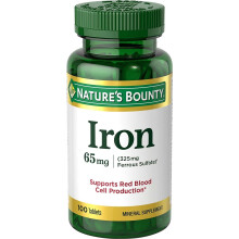 Nature's Bounty, Eisen, 65 mg, 100 Tabletten