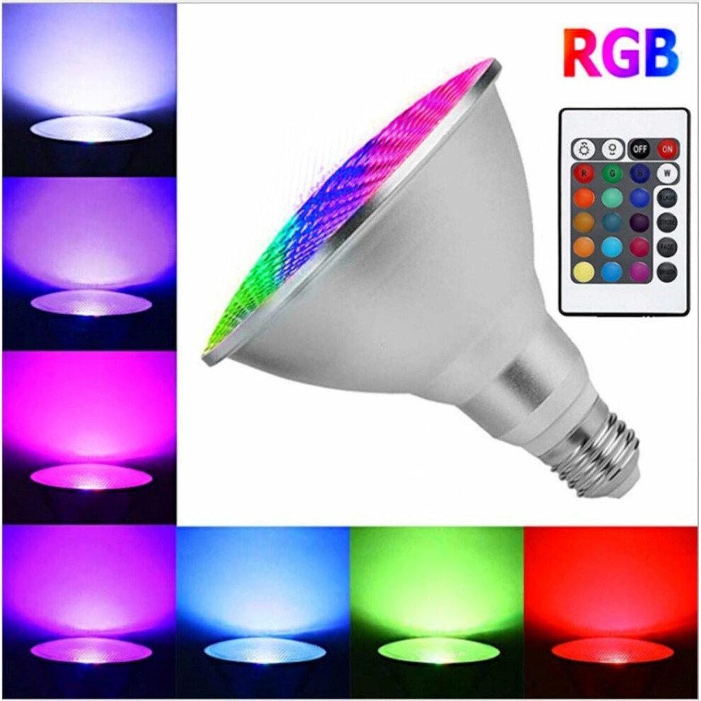 Dimmable Waterproof RGB LED PAR38 Light E27 15W Lamp 220V