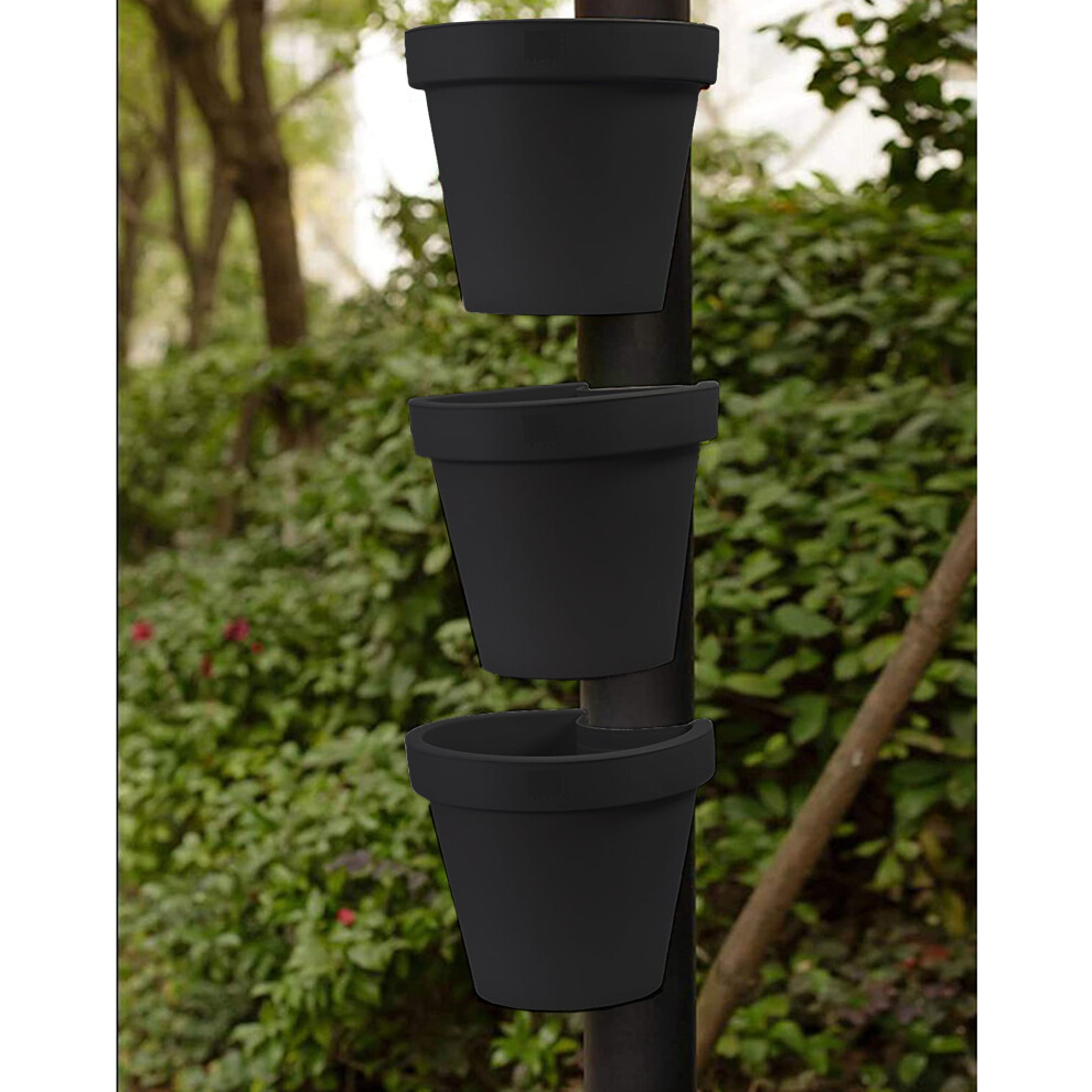 (3pk) GEEZY Outdoor Drain Pipe Flower Pot | Garden Plant Hanger