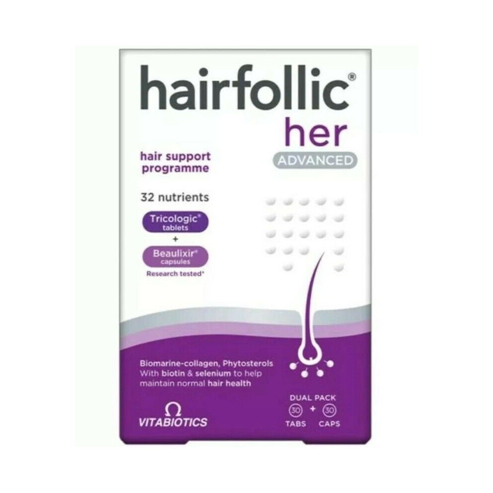 Vitabiotics Hairfollic Her Advanced 60 (30 Tablets 30 Capsules)