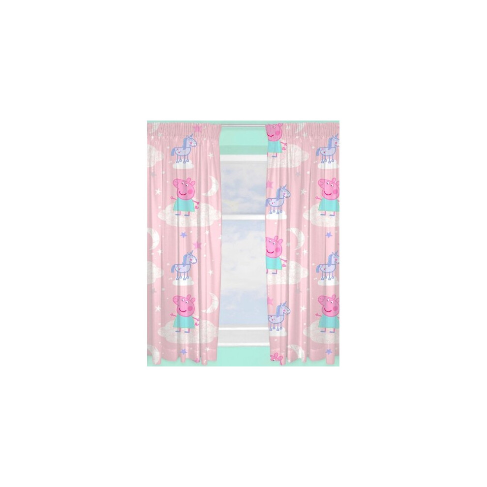 Peppa Pig Stardust  Ready Made and to Hang Curtains 66" x 54