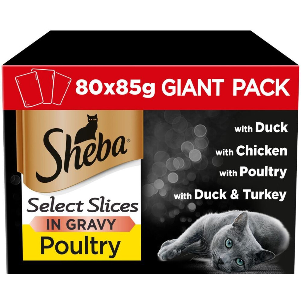 Sheba 80Pk Select Slices Poultry Collection In Gravy - 80 X 85G Pouches
