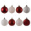24pc Vickerman White & Red 4-Finish Assorted Ball Ornament Set - 2.4" 1