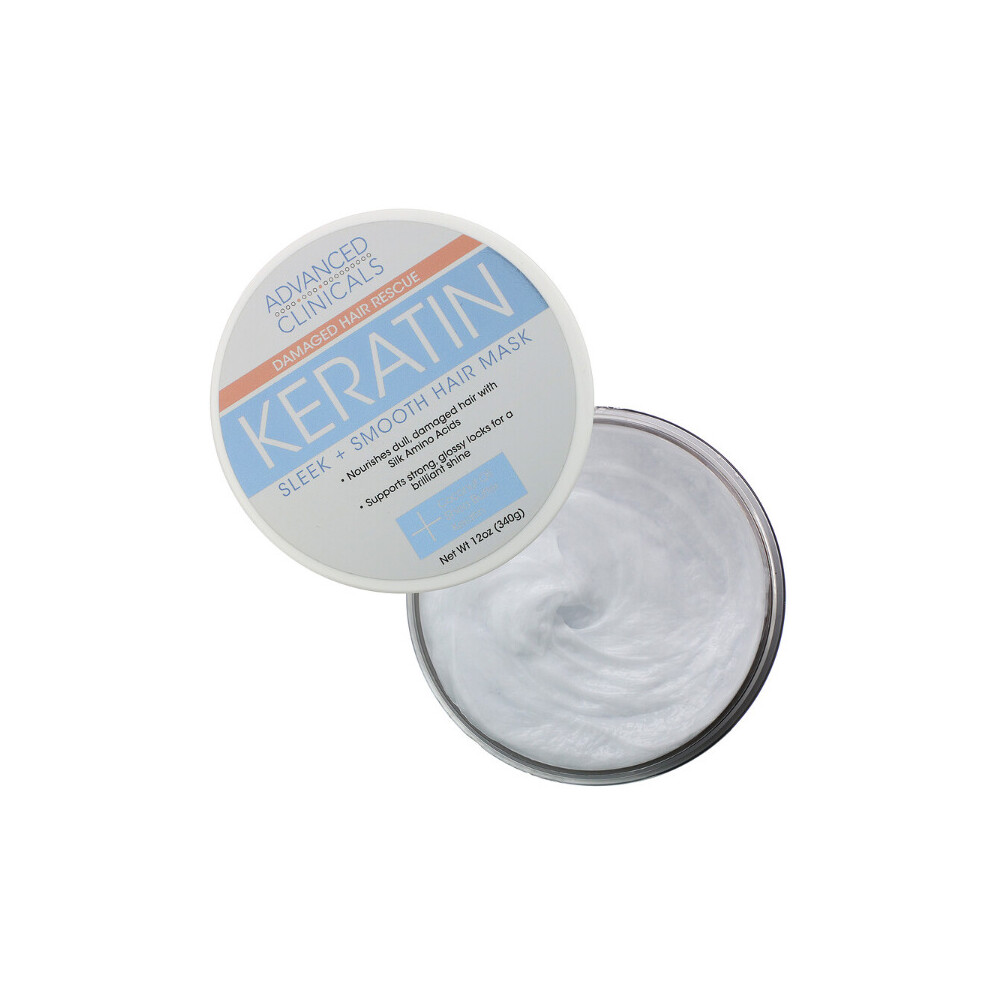 Photos - Hair Product Advanced Clinicals , Keratin, Sleek + Smooth Hair Mask, 340g 