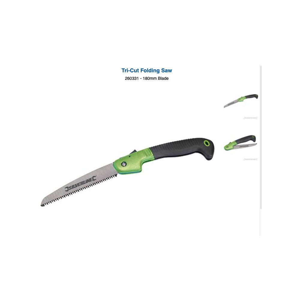240mm Silverline Tri-cut Folding Saw -  saw folding tricut silverline pruning blade 260331 garden 180mm cutting lock