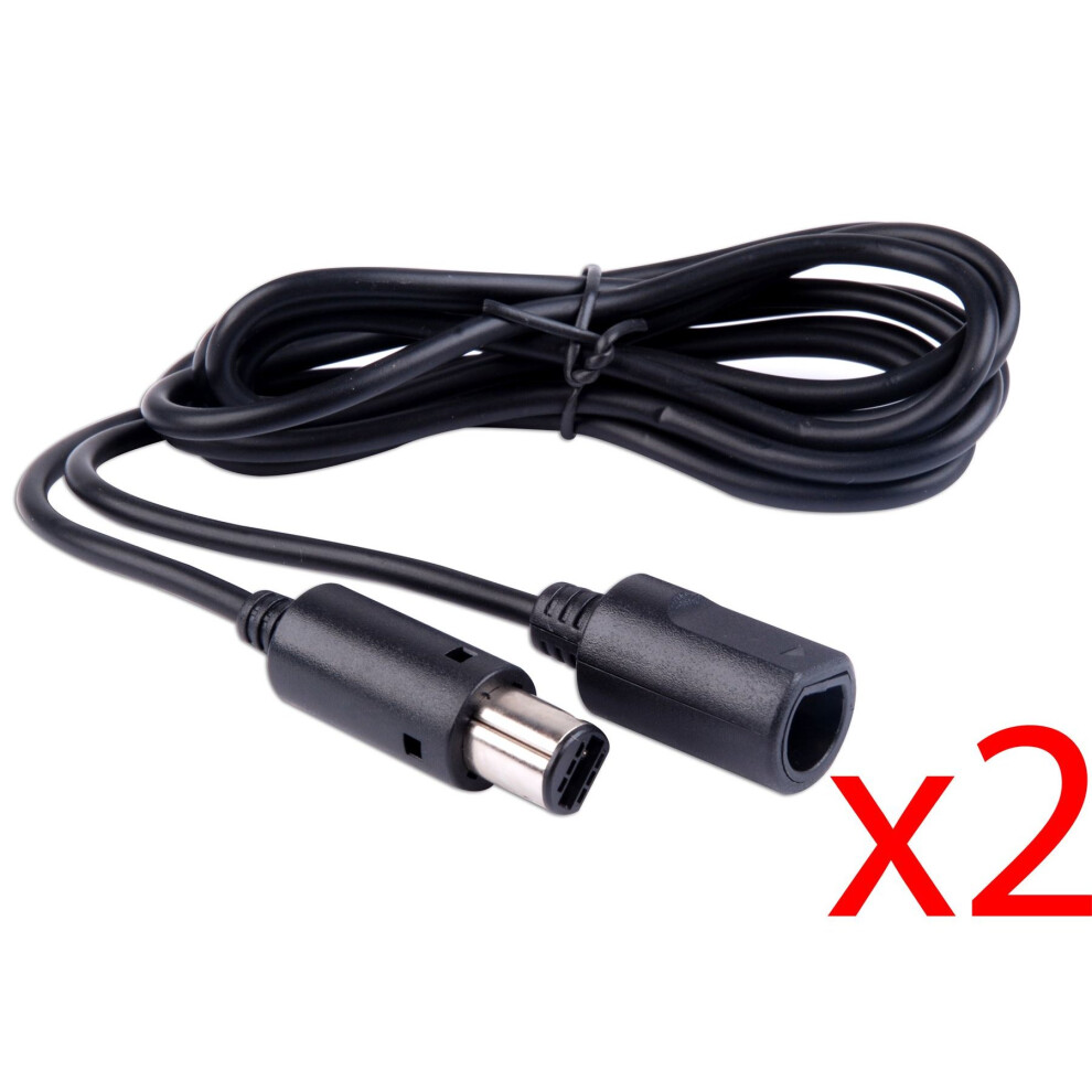 2x Controller Extension Cable For Nintendo Gamecube Wii