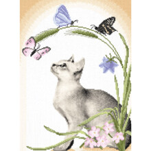 Panna Cross Stitch Kit : Cat and Butterflies
