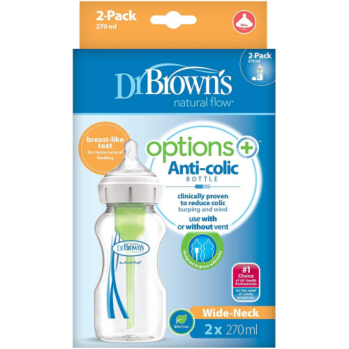 Dr. Browns Optionen+ Weithals (270 ml, 2er-Pack) 1