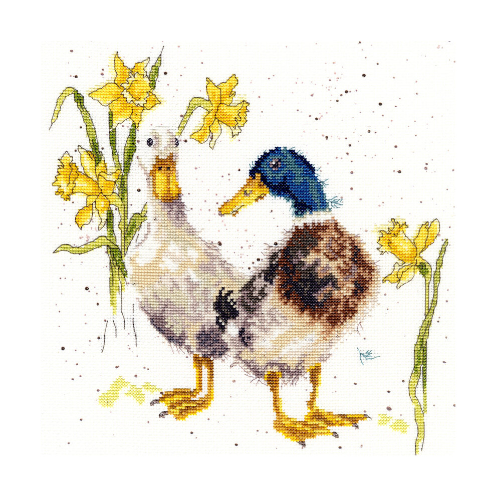Bothy Threads Cross Stitch Kit - Ducks And Daffs 26Cm