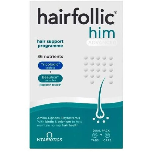 Vitabiotics Hairfollic man Advanced Dual Pack 30tb+30caps