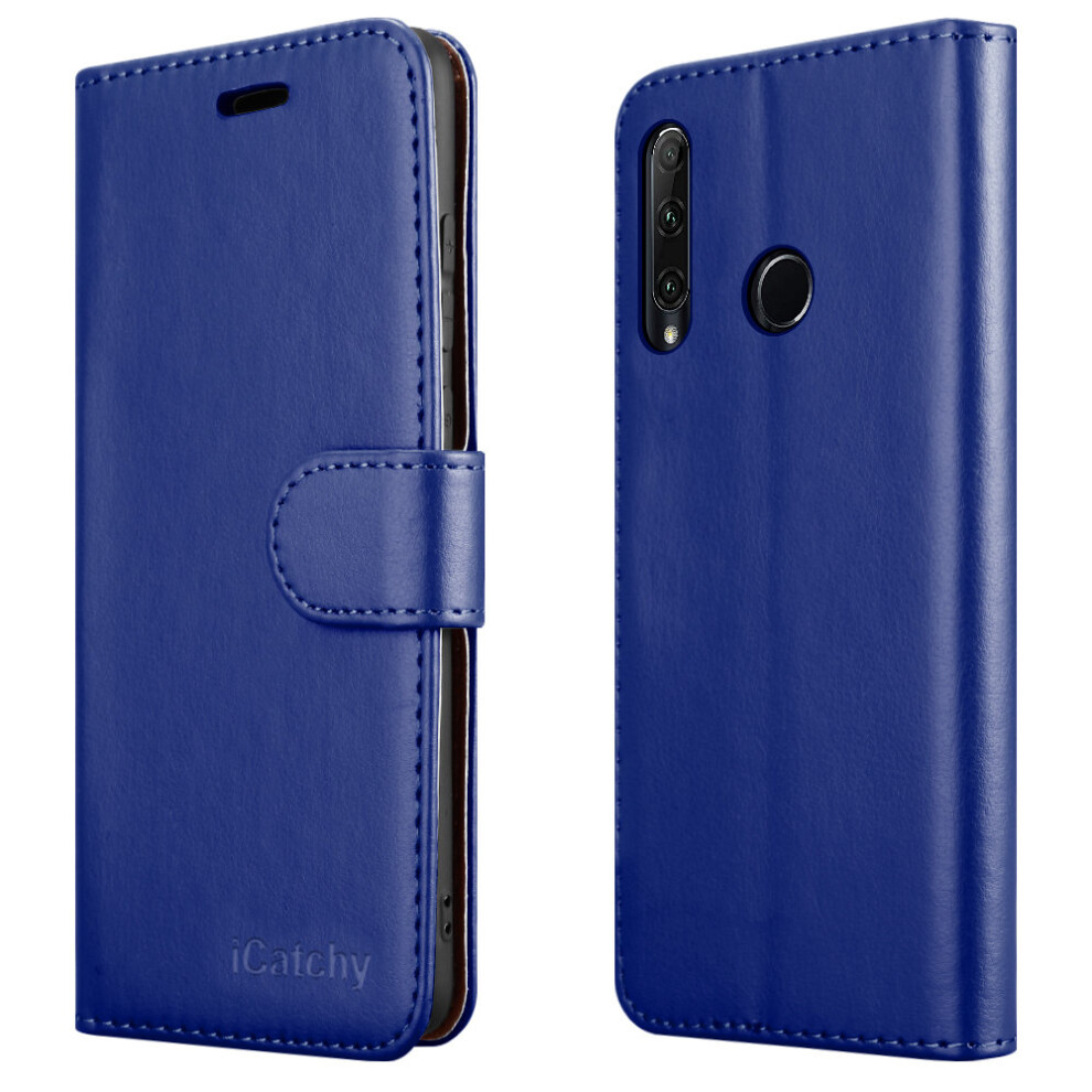 (Blue) For Huawei Honor 20E Leather Wallet Case Blue 5056298096589