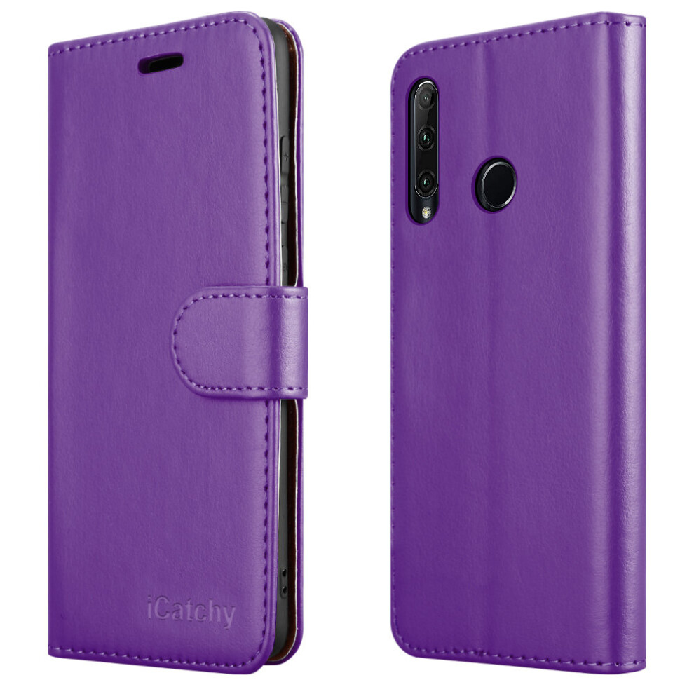 (Purple) For Huawei Honor 20e Leather Wallet Case