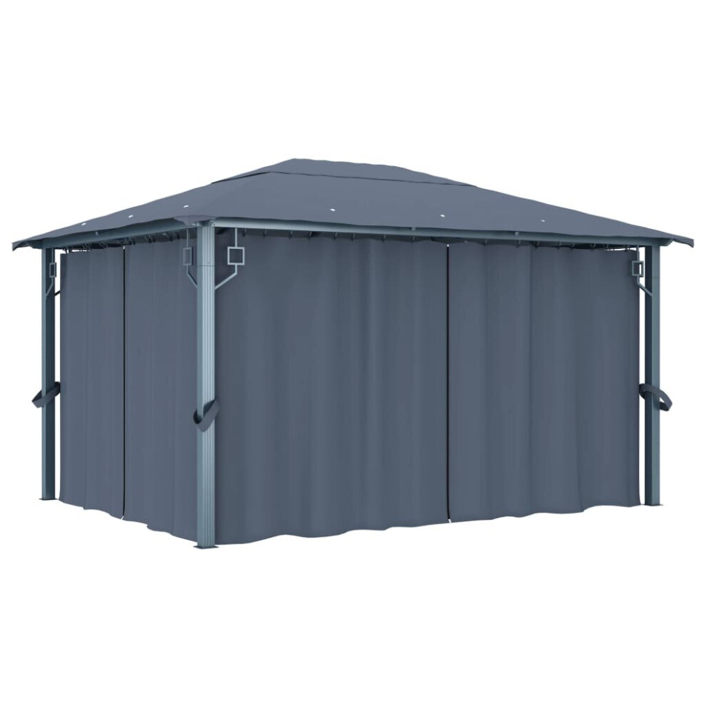 vidaXL Gazebo with Curtain 400x300cm Anthracite Aluminium Canopy Pavilion