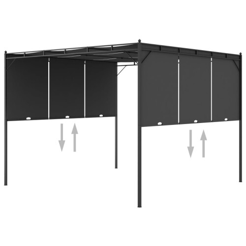 VidaXL vidaXL Gartenpavillon mit Seitenvorhang 3x3x2,25 m Anthrazit 1