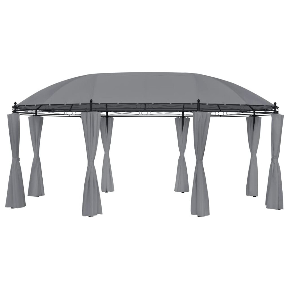 Garden Furniture Set Gazebo with Curtains 530x350x265 cm Anthracite