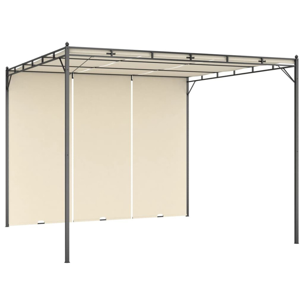 vidaXL Garden Gazebo with Side Curtain 3x3x2.25m Cream Patio Pavilion Shelter