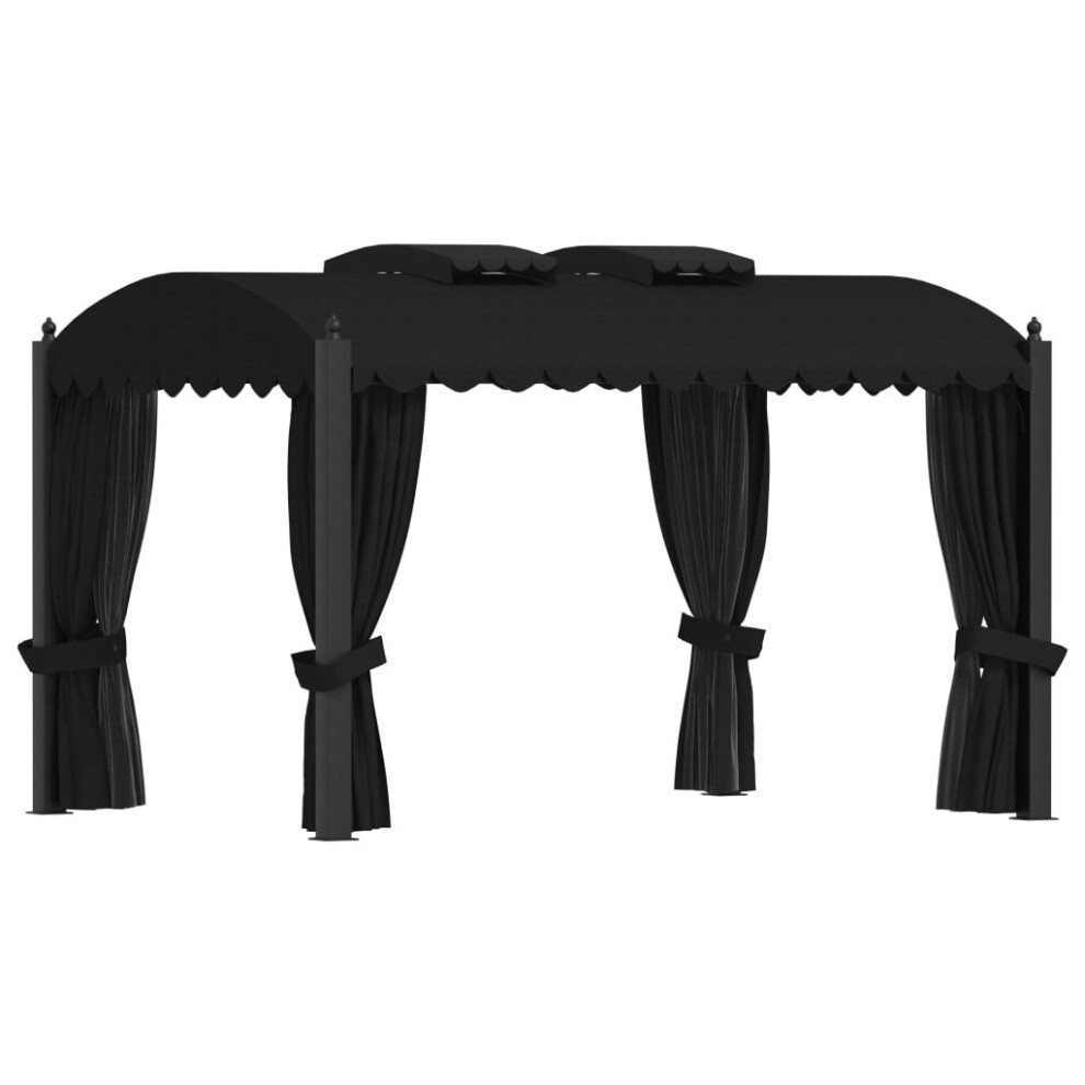 vidaXL Gazebo with Curtains Anthracite Steel Outdoor Patio Party Tents Canopy