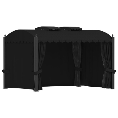 VidaXL vidaXL Pavillon mit Vorhängen 3 x 4 m Anthrazit Stahl 2