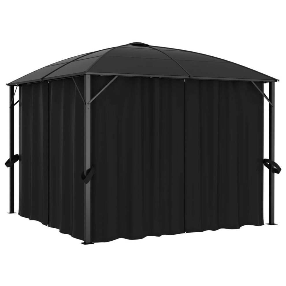 Garden Furniture Set Gazebo with Curtains 300x300x265 cm Anthracite