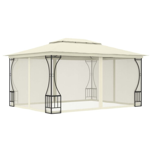 VidaXL vidaXL Pavillon mit Netz 300x400x265 cm Creme