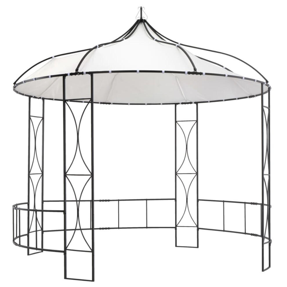 Vidaxl Gazebo White Round Sturdy Outdoor Garden Canopy Shelter Party Tent