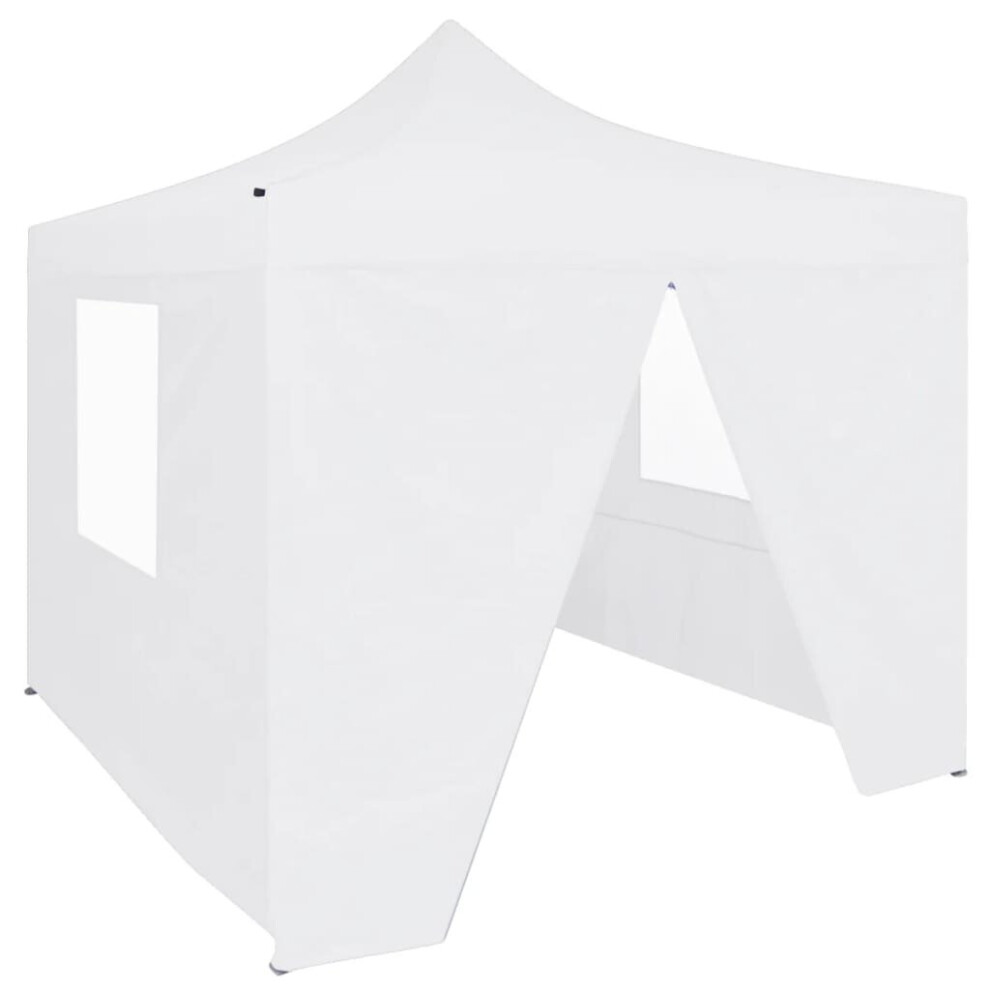 Vidaxl Professional Folding Party Tent With 4 Sidewalls 3X3m Steel White Shade