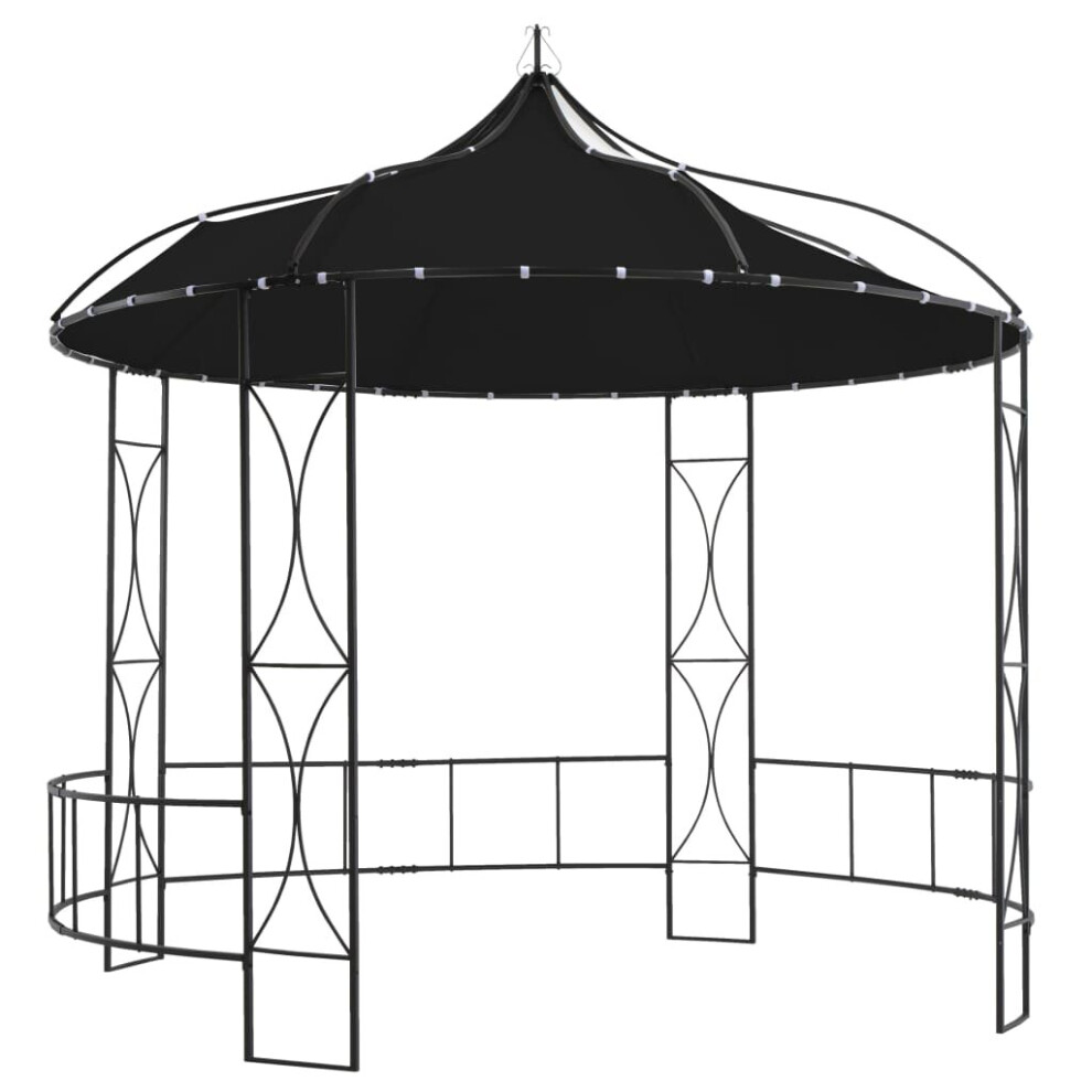 vidaXL Gazebo Anthracite Round Sturdy Outdoor Garden Canopy Shelter Party Tent