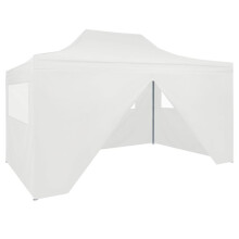 vidaXL Foldable Party Tent with 4 Sidewalls 3x4.5m White Gazebo Canopy Marquee