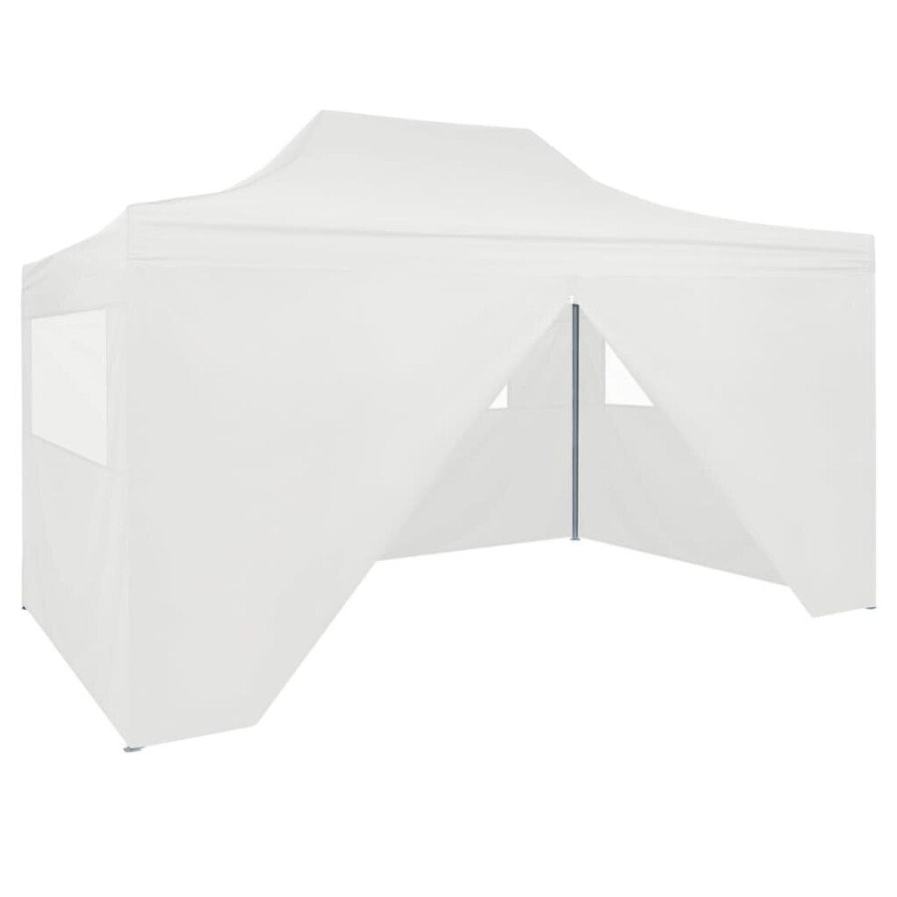 Vidaxl Foldable Party Tent With 4 Sidewalls 3X4.5m White Gazebo Canopy Marquee