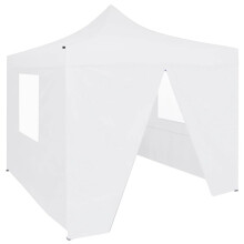 vidaXL Professional Folding Party Tent 4 Sidewalls Steel White 2x2m Canopy