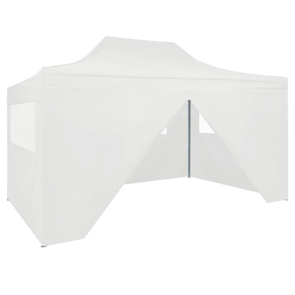 vidaXL Professional Folding Party Tent 4 Sidewalls Steel White 3x4m Canopy