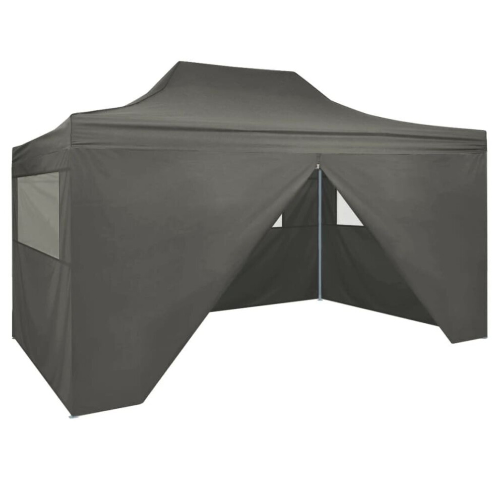 vidaXL Professional Folding Party Tent 4 Sidewalls Steel Anthracite 4m Canopy